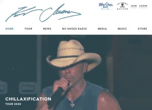 How kennychesney.com looks like on a tablet such as an iPad.