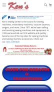 How kenssewingcenter.com looks like on a mobile device such as an iPhone.