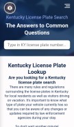 How kentuckylicenseplate.com looks like on a mobile device such as an iPhone.