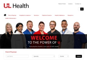 How kentuckyonehealth.org looks like on a tablet such as an iPad.