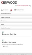 How kenwoodworld.com looks like on a mobile device such as an iPhone.