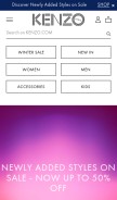 How kenzo.com looks like on a mobile device such as an iPhone.