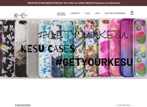 How kesucases.com looks like on a tablet such as an iPad.