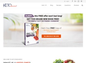 How ketoresource.org looks like on a tablet such as an iPad.