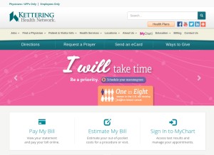 How ketteringhealth.org looks like on a tablet such as an iPad.