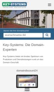 How key-systems.net looks like on a mobile device such as an iPhone.