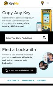 How key.me looks like on a mobile device such as an iPhone.