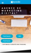 How keyade.com looks like on a mobile device such as an iPhone.