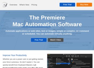 How keyboardmaestro.com looks like on a tablet such as an iPad.