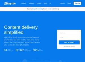 How keycdn.com looks like on a tablet such as an iPad.