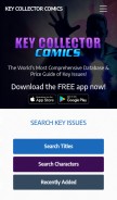 How keycollectorcomics.com looks like on a mobile device such as an iPhone.