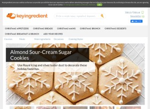 How keyingredient.com looks like on a tablet such as an iPad.