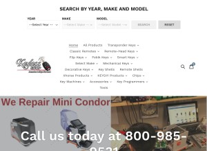 How keylessshop.net looks like on a tablet such as an iPad.