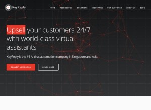 How keyreply.com looks like on a tablet such as an iPad.