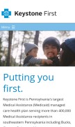 How keystonefirstpa.com looks like on a mobile device such as an iPhone.