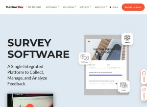How keysurvey.com looks like on a tablet such as an iPad.