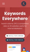 How keywordseverywhere.com looks like on a mobile device such as an iPhone.