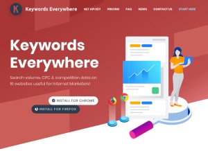How keywordseverywhere.com looks like on a tablet such as an iPad.