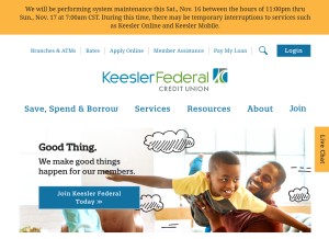 How kfcu.org looks like on a tablet such as an iPad.