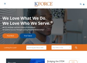 How kforce.com looks like on a tablet such as an iPad.