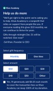 How khanacademy.org looks like on a mobile device such as an iPhone.
