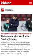 How kicker.de looks like on a mobile device such as an iPhone.