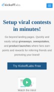 How kickofflabs.com looks like on a mobile device such as an iPhone.
