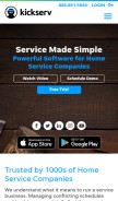 How kickserv.com looks like on a mobile device such as an iPhone.