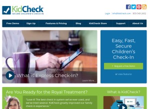 How kidcheck.com looks like on a tablet such as an iPad.