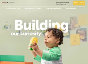 How kiddieacademy.com looks like on a tablet such as an iPad.