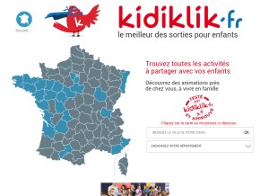 How kidiklik.fr looks like on a tablet such as an iPad.