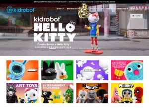 How kidrobot.com looks like on a tablet such as an iPad.