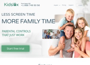 How kidslox.com looks like on a tablet such as an iPad.