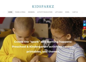 How kidsparkz.com looks like on a tablet such as an iPad.