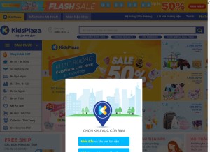 How kidsplaza.vn looks like on a tablet such as an iPad.
