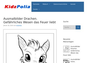 How kidzpolia.com looks like on a tablet such as an iPad.