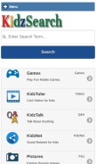 How kidzsearch.com looks like on a mobile device such as an iPhone.