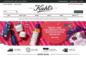How kiehls.ae looks like on a tablet such as an iPad.