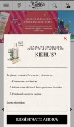 How kiehls.cl looks like on a mobile device such as an iPhone.