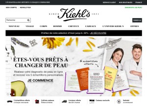 How kiehls.fr looks like on a tablet such as an iPad.
