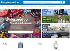 How kiesproduct.nl looks like on a tablet such as an iPad.
