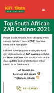 How kiffslots.co.za looks like on a mobile device such as an iPhone.