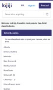 How kiji.ca looks like on a mobile device such as an iPhone.