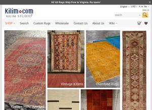 How kilim.com looks like on a tablet such as an iPad.