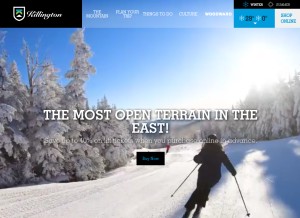 How killington.com looks like on a tablet such as an iPad.