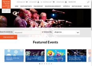 How kimmelcenter.org looks like on a tablet such as an iPad.