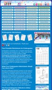 How kindergartenworksheets.net looks like on a mobile device such as an iPhone.