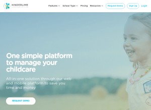 How kinderlime.com looks like on a tablet such as an iPad.