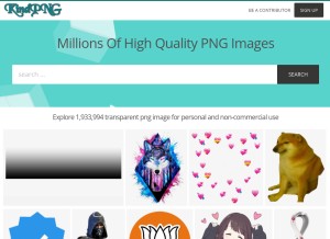 How kindpng.com looks like on a tablet such as an iPad.