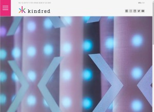 How kindredplc.com looks like on a tablet such as an iPad.